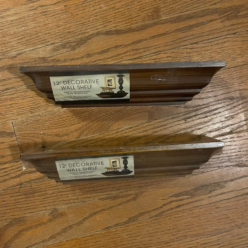 Set of 2 12 inch decorative wall shelves